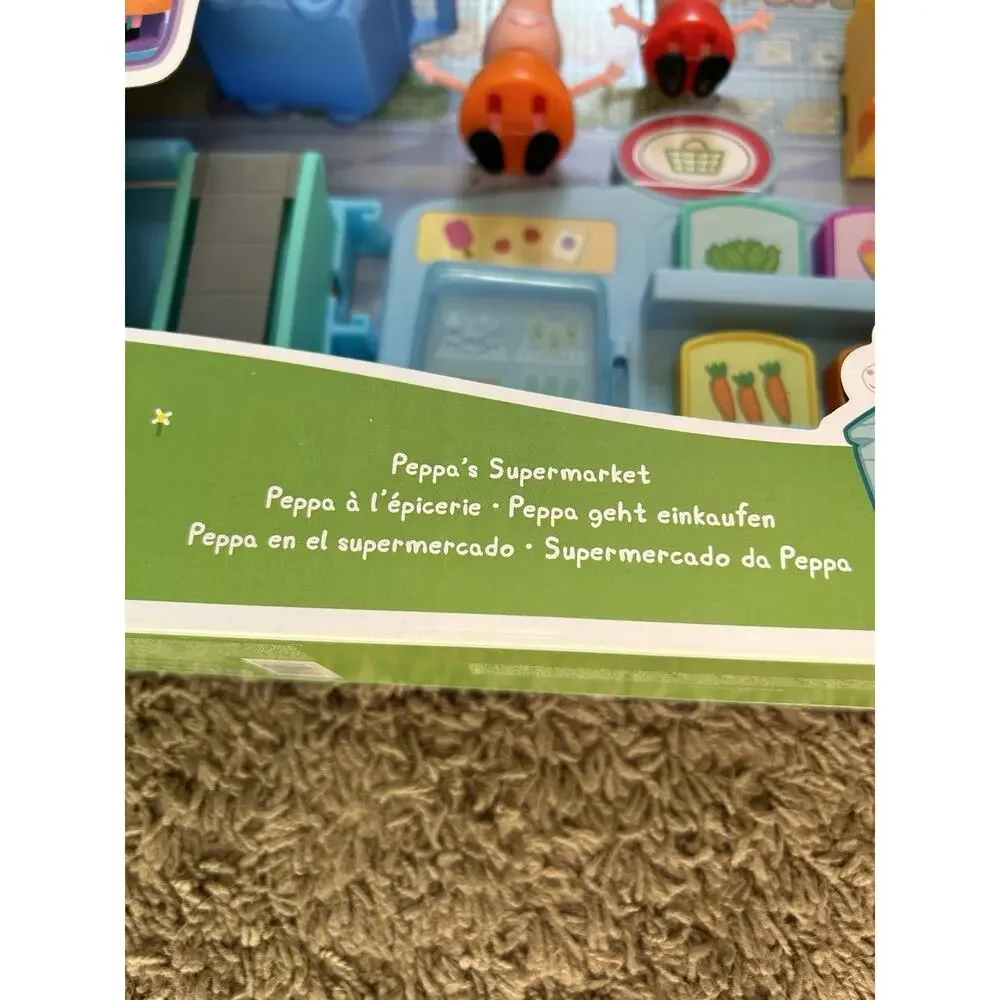 Peppa Pig Playset Supermarket Toy - Pink, Blue, Green, Yellow